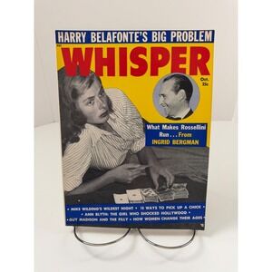 Vintage Whisper Magazine October 1957 Ingrid Bergman Harry Belafonte Gossip
